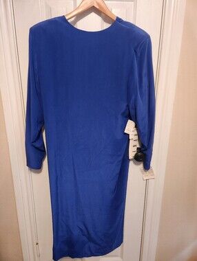 Vintage Kenar Dress NWT From Bloomingdales 100% Silk Periwinkle Size 10